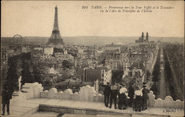 Panoramic View of the Eiffel Tower and The Trocadero Paris France