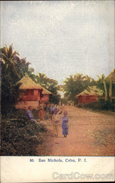Families and Village Huts - San Nichola Cebu Philippines