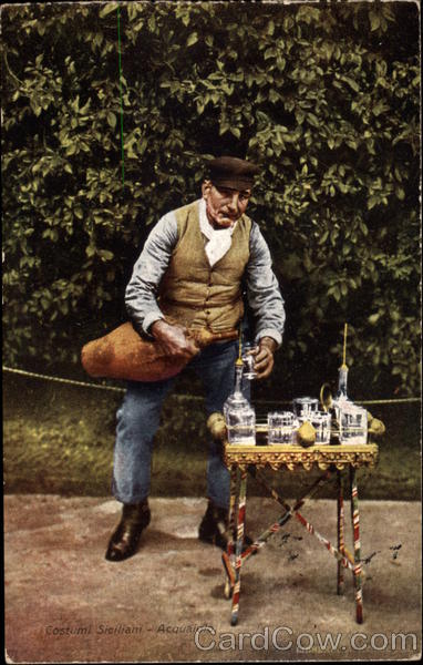 Sicilian Costumes - Water Seller Sicily Italy