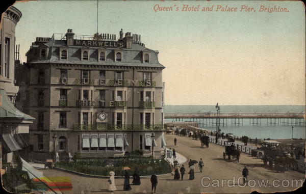 Queen's Hotel and Palace Pier Brighton England Sussex