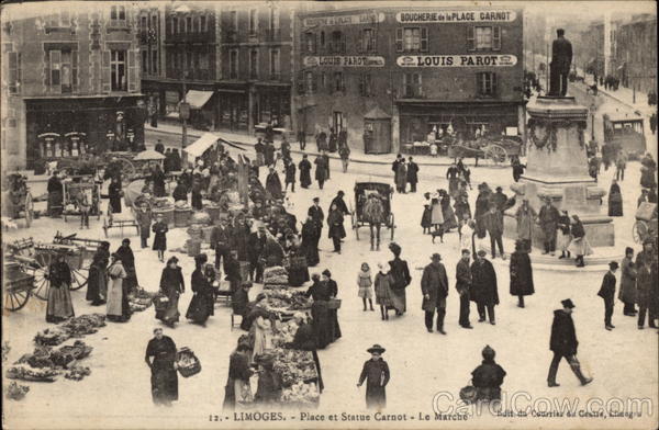 Place et Statue Carnot - The Market Limoges France