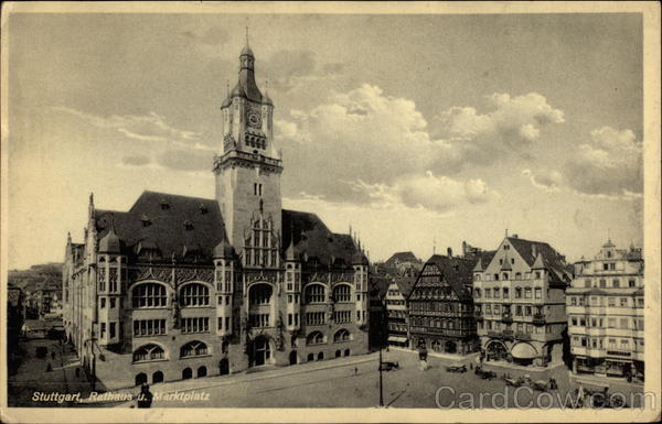 Rathaus u. Marktplatz Stuttgart Germany