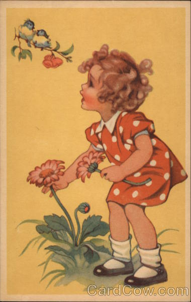 Young Girl Picking Daisies Sweden Girls