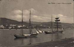 Ships at San Remo Harbor Postcard