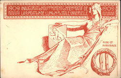 Drawing of the Statue for Union Postale Universelle Postcard