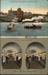 Boats on the Elbe & Tunnel under the Elbe Postcard