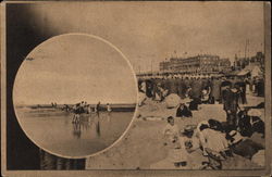 View of Families on Beach Postcard
