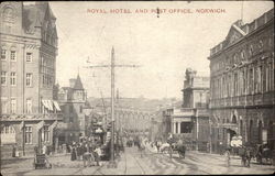 Royal Hotel and Post Office Norwich, England Norfolk Postcard Postcard