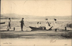Boating on the Lake Postcard