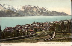 Lac Leman et les Alpes Savoie Clarens, Switzerland Postcard Postcard