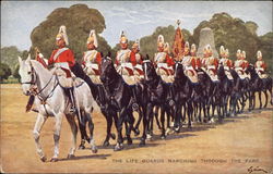 The Life Guards Marching through the Park Postcard