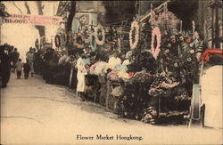 Flower Market Hong Kong, China Postcard Postcard
