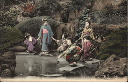 Japanese Family Near Lake 