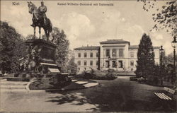 Kaiser-Wilhelm Monument and University Kiel, Germany Postcard Postcard