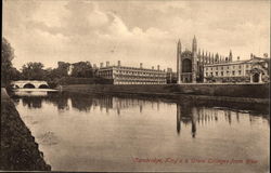 King's & Clare Colleges from RIver Cambridge, England Cambridgeshire Postcard Postcard