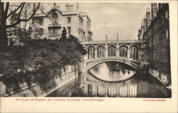 Bridge of Sighs, St. John's College Cambridge, England Cambridgeshire Postcard Postcard