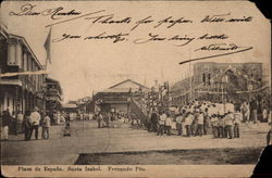 Plaza de Espana, Santa Isabel Fernando Po Postcard