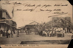 Plaza de Espana, Santa Isabel Fernando Po Equatorial Guinea Africa Postcard Postcard