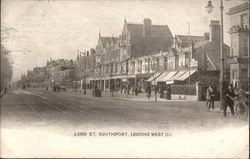 Lord Street, Looking West Southport, England Lancashire Postcard Postcard