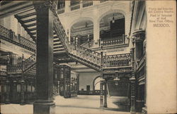 Part of the Interior of the New Post Office Mexico Postcard Postcard