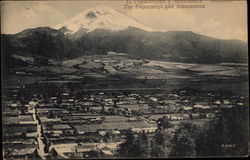 View of Town with Popocatepetl Postcard