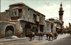 Street in Town Damascus, Syria Middle East Postcard 