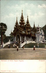 Entrance ofd the Shwe Dagon Pagoda Postcard