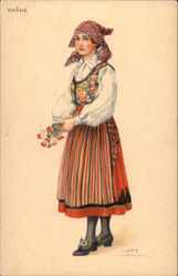 Woman in Traditional Dress Postcard