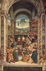 Pinturicchio Painting in the Duomo Library in Siena Postcard