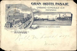 Gran Hotel Pasaje Havana, Cuba Postcard Postcard