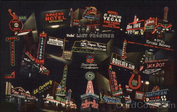 Multiple Views of the Bright Lights Las Vegas Nevada