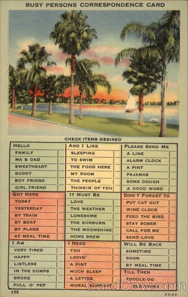 Busy Persons Correspondence Card Correspondence Cards