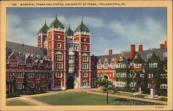 Memorial Tower and Statue, University of Penna Philadelphia Pennsylvania