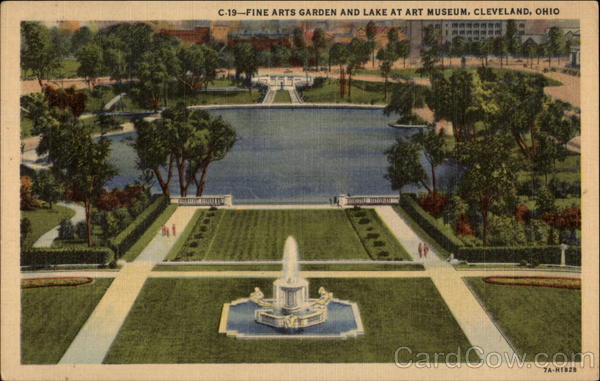 Fine Arts Garden and Lake at Art Museum Cleveland Ohio