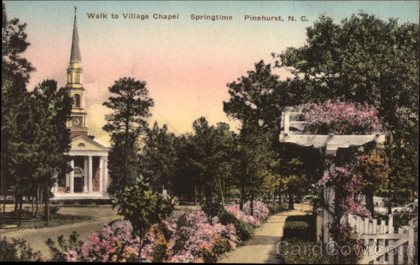 Walk to Village Chapel - Springtime Pinehurst North Carolina