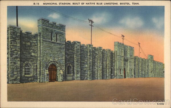 Municipal Stadium, Built of Native Blue Limestone Bristol Tennessee