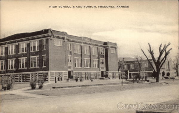 High School & Auditorium Fredonia Kansas