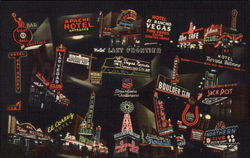 Multiple Views of the Bright Lights Las Vegas, NV Postcard Postcard