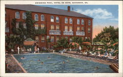 Swimming Pool, Hotel De Soto Savannah, GA Postcard Postcard