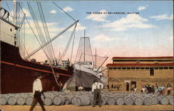 The Docks at Brunswick, GA Georgia Postcard Postcard