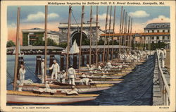 Midshipmen Preparing for Sailboat Drill, U.S. Naval Academy Postcard