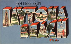 Greetings From Daytona Beach Fla Florida Postcard Postcard