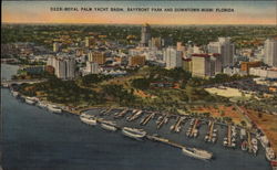 Royal Palm Yacht Basin, Bayfront Park and Downtown Postcard
