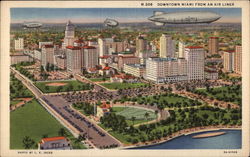 View of Downtown from an Air Liner Postcard