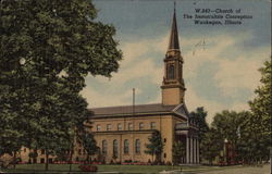 Church of the Immaculate Conception Waukegan, IL Postcard 