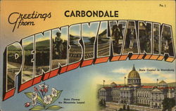 Greetings from Carbondale Pennsylvania Postcard Postcard