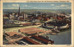 East Ninth Street Pier and Municipal Stadium Postcard