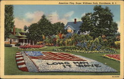 American Flag in Roger Williams Park Postcard