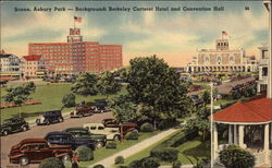 Scene, Asbury Park - Background: Carteret Hotel and Convention Hall New Jersey Postcard Postcard