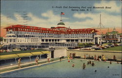 South End Swimming Pool and Monmouth Hotel Postcard